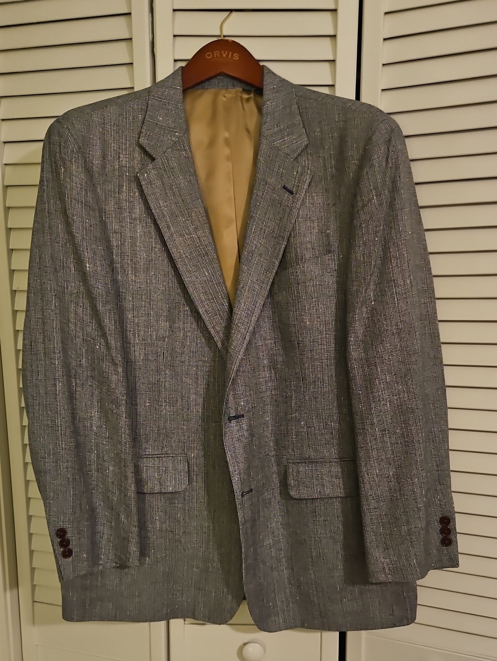 Orvis Men’s Gray Blue Textured Blazer